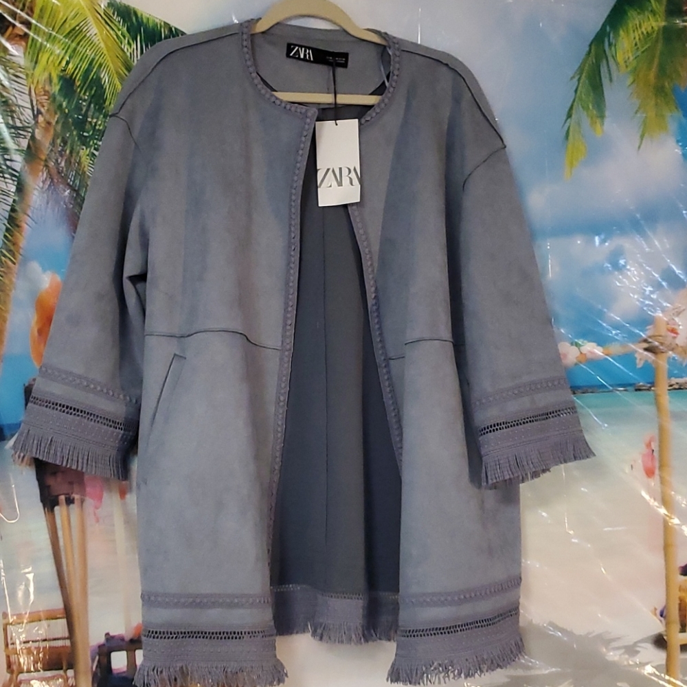 leather cardigan